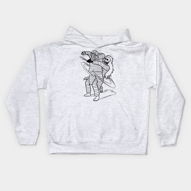 Kinkotsuman Suplexing Iwao Kids Hoodie by retroworldkorea